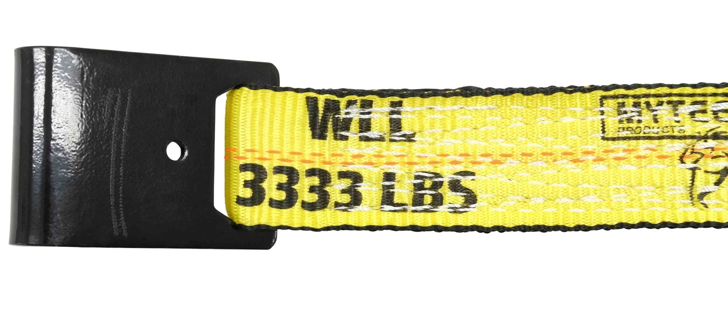 2" x 30' Ratchet Tie-Down Straps with Flat Hooks Yellow (4 Pack) J212