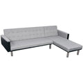 L-shaped Sofa Bed Fabric Black and Gray Q652