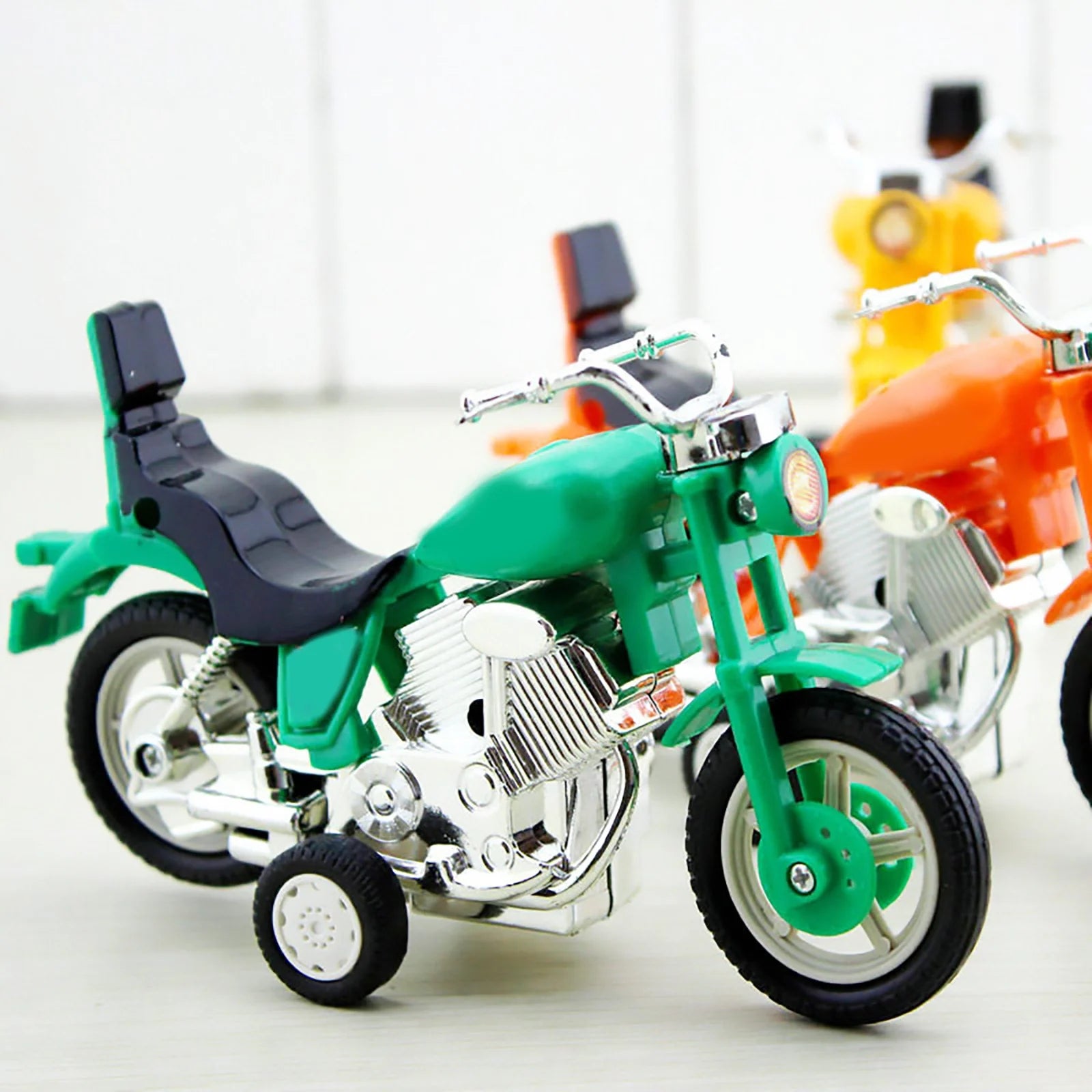 Set Of 5 Friction Powered Toy Motorcycles S501