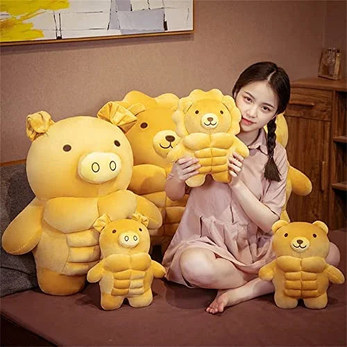 Cartoon Muscle Bear Plush Teddy Bear Large Doll O9517