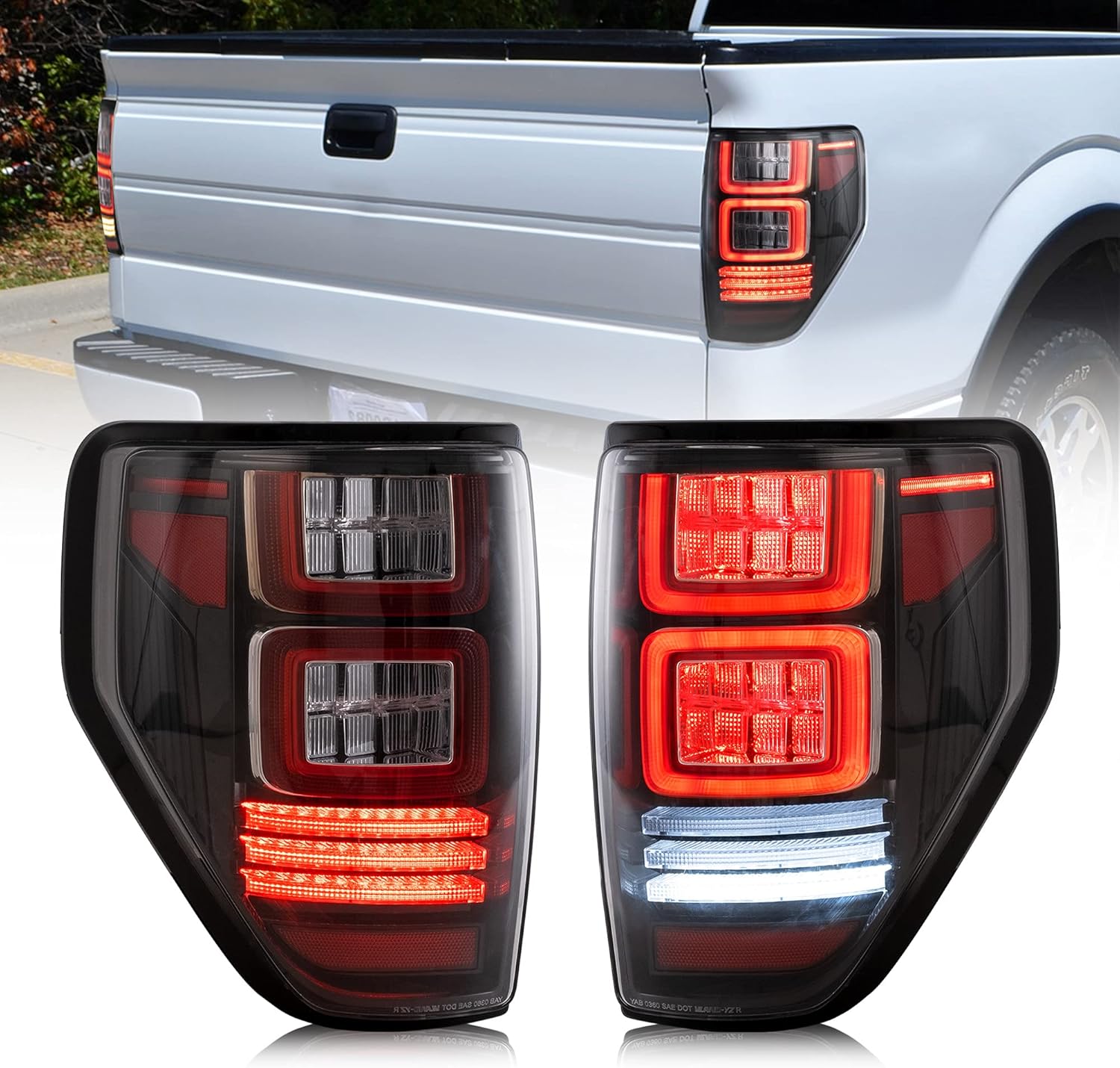 Clear LED Tail Lights for Pickup Truck G23651
