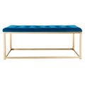 Navy/Brass Velvet Bench H159635