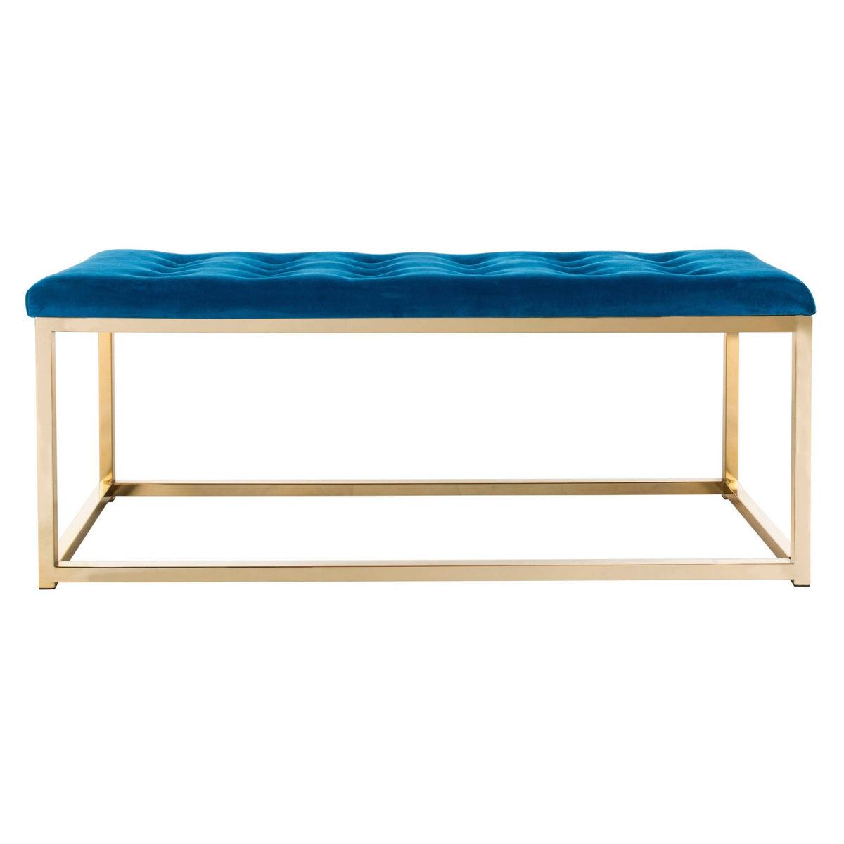 Navy/Brass Velvet Bench H159635