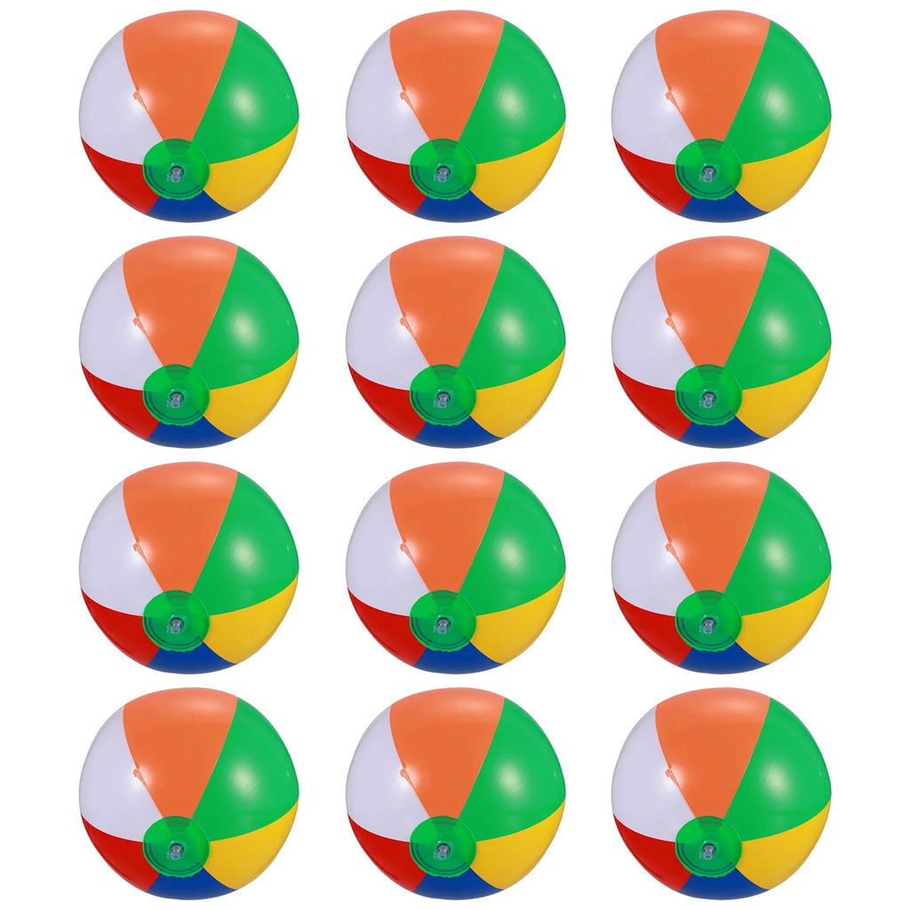 12 Pcs Inflatable Beach Balls Pool Toys K888337