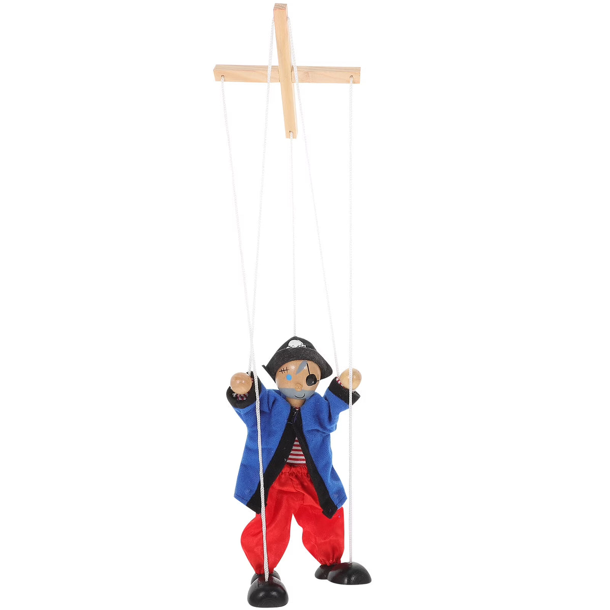 Wooden Pirate Marionette Interactive Toy Puppet V4764
