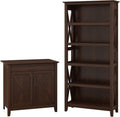 Secretary Desk with Storage and 5 Shelf Bookcase V2478