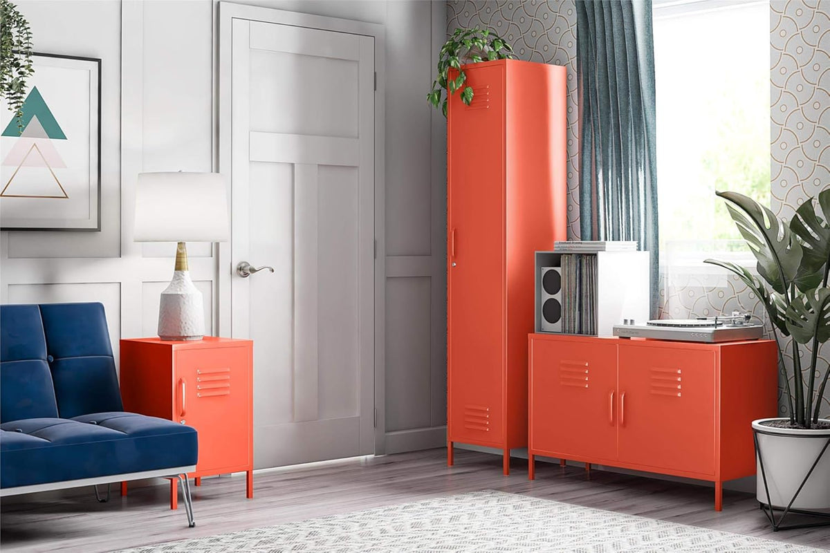 Orange Metal Locker End Table I8904