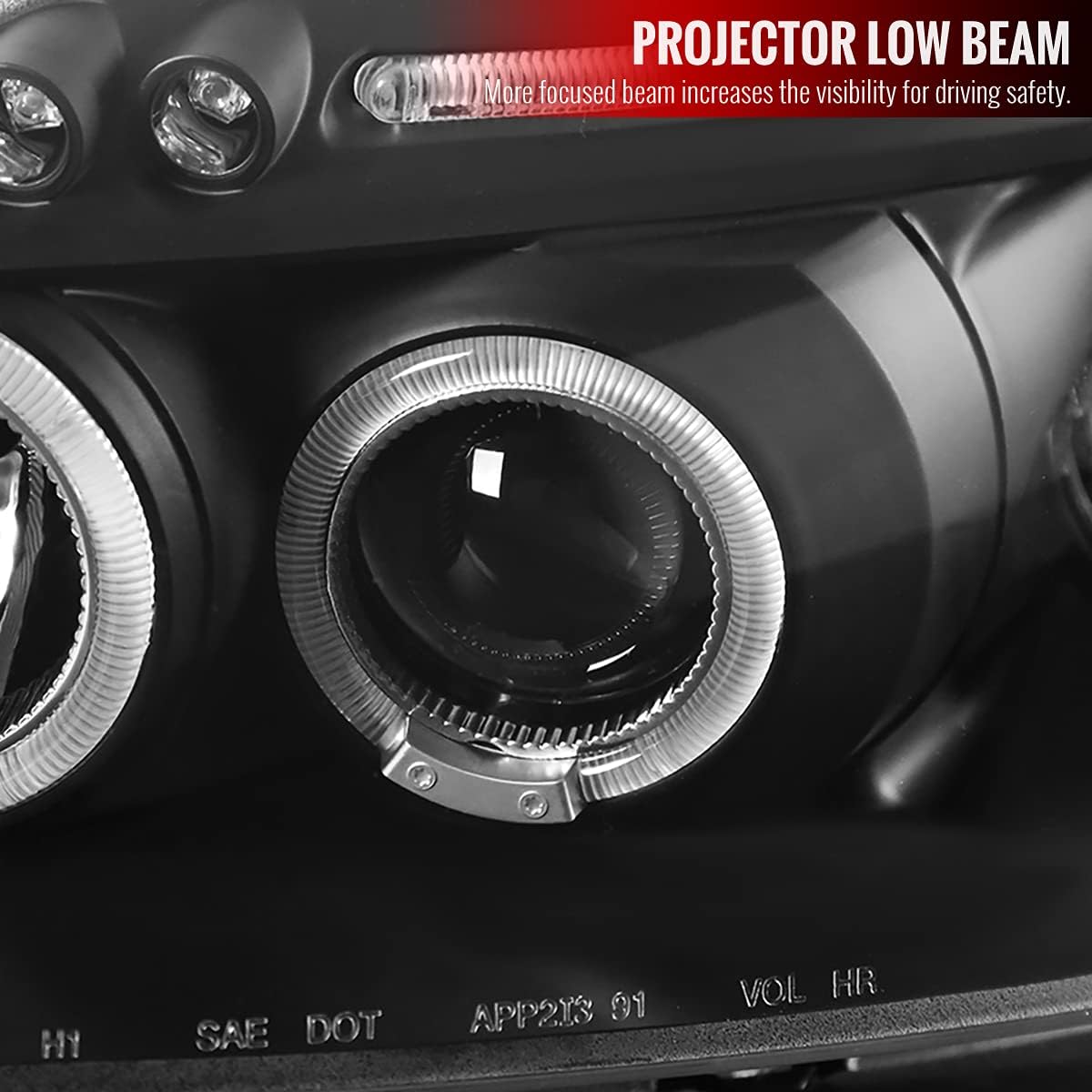 LED Halo Projector Headlights Y240314