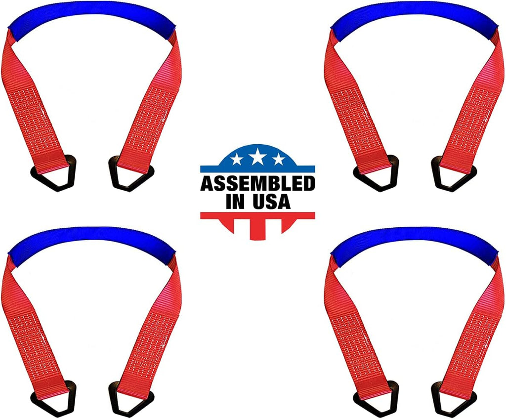 4 Pack 2 x 18 HD Off-Road Axle Straps with D Ring P446