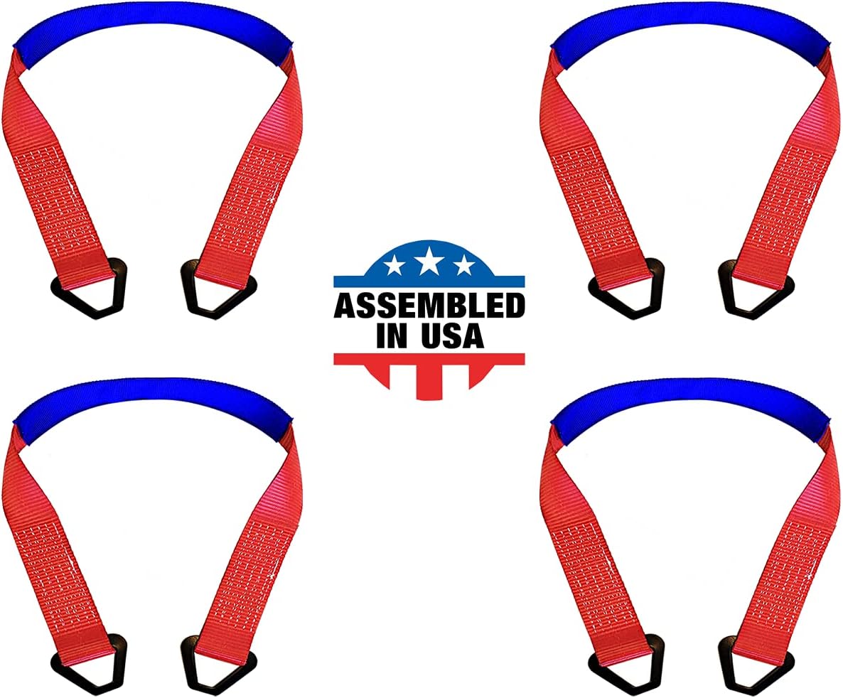 4 Pack 2 x 18 HD Off-Road Axle Straps with D Ring P446