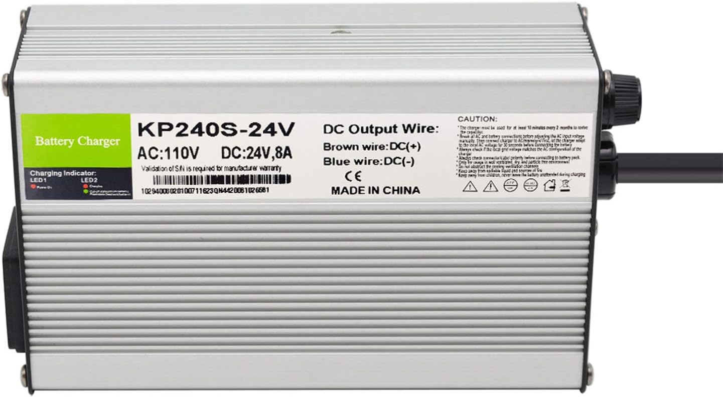 24V 8A Lead Acid Battery Charger with 3-Pin XLR Connector, Pack of 2 J459702