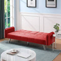 Red Linen Blend Sleeper Sofa C3681