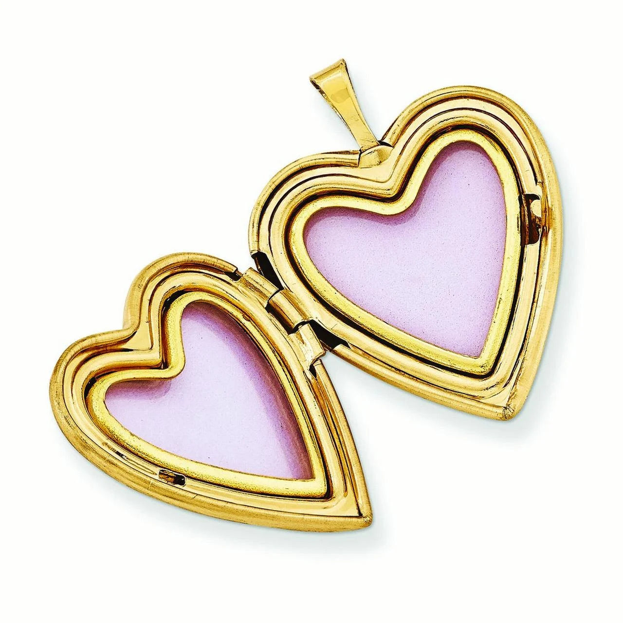 14k Yellow Gold Textured Polished Engravable 20mm Love Heart Locket Jewelry P4257