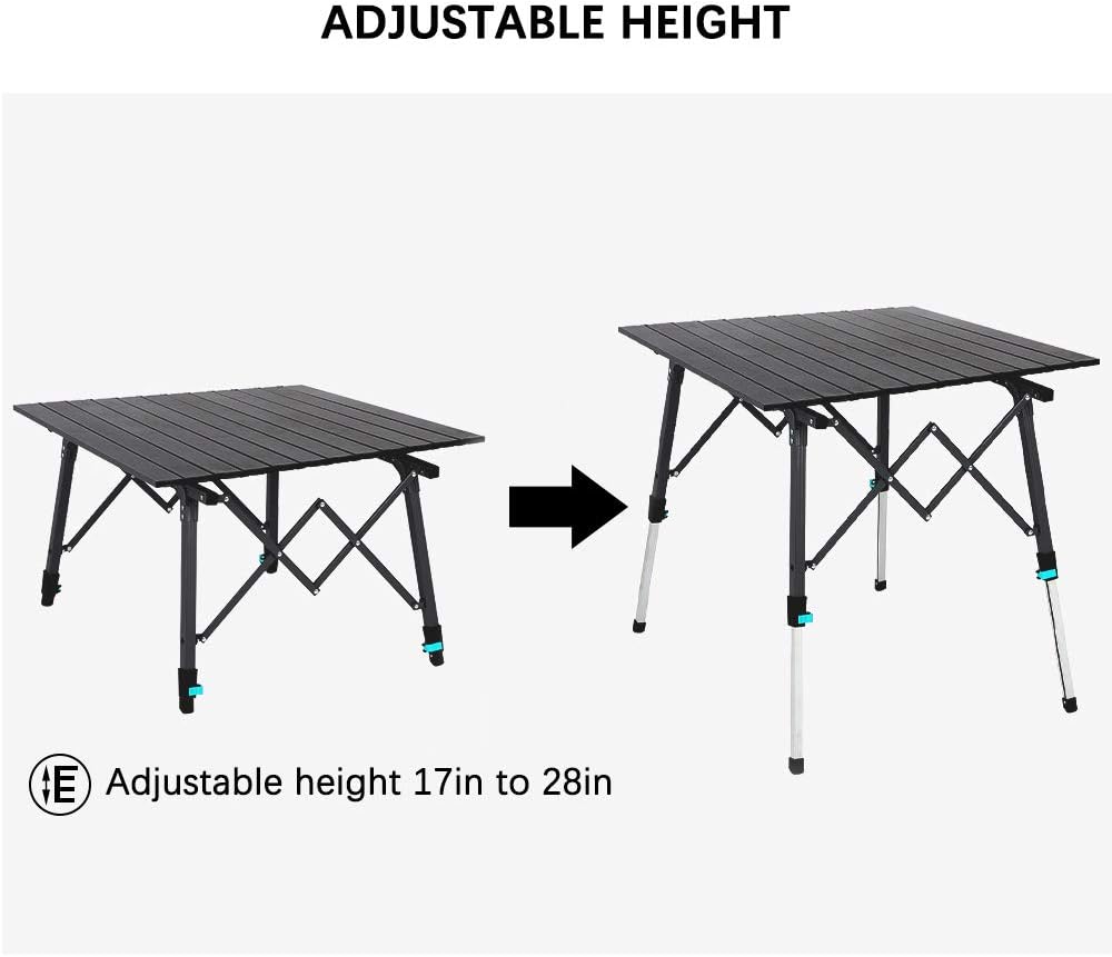 Portable Aluminum Folding Camping Table with Carry Bag (Black) R8467