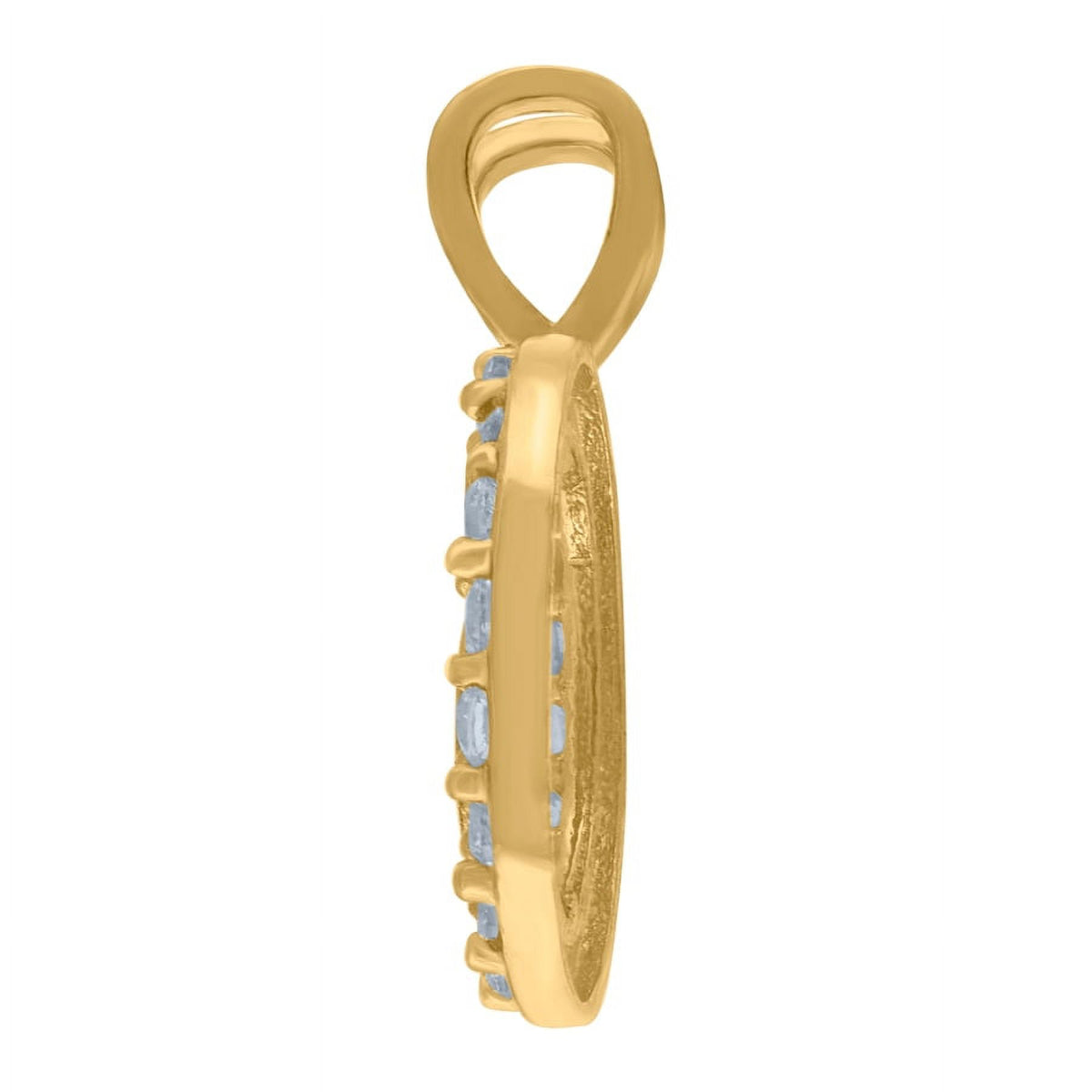 Two Tone Gold CZ Letter Initial Pendant Necklace A3790