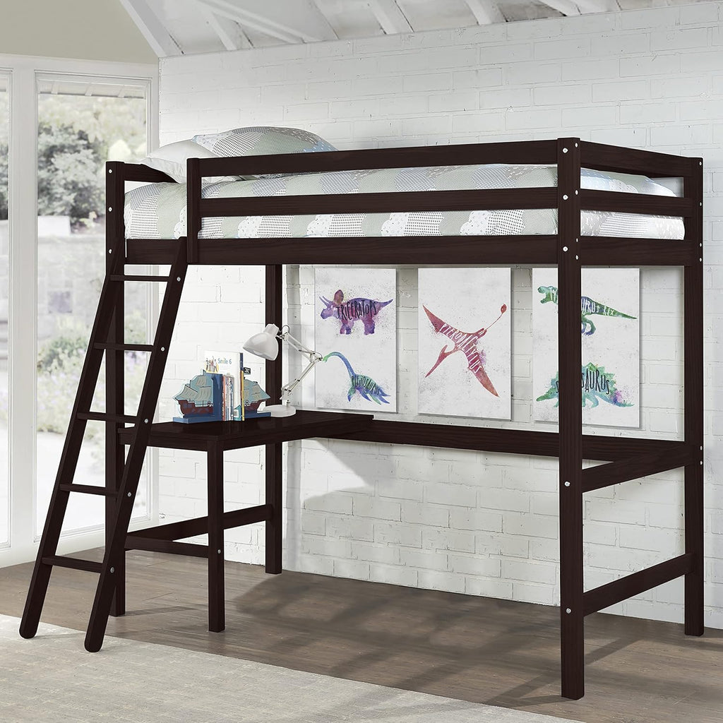 Twin Loft Bed, White D601