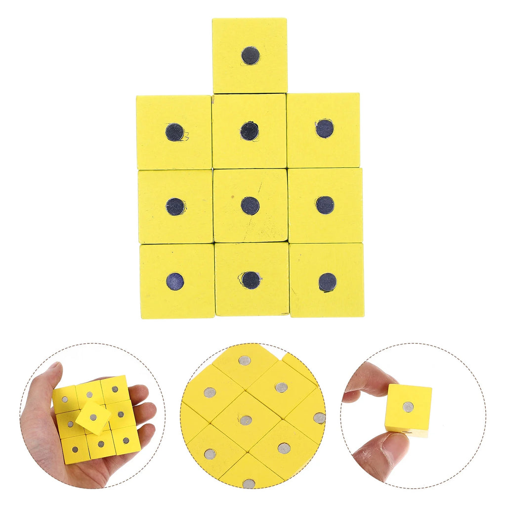 10pcs Wooden Magnetic Cubic Blocks Building Toy Q235