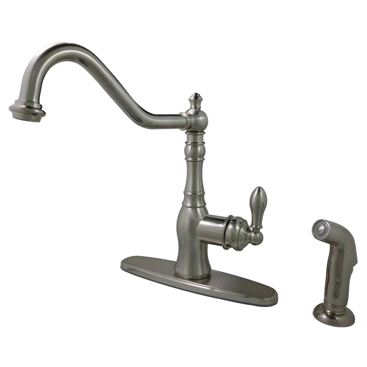 Naples Bronze Single-Handle Kitchen Faucet with Brass Sprayer A198585