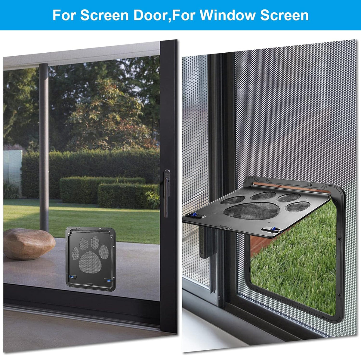 Lockable Magnetic Flap Pet Screen Door, Pack of 2 W19728