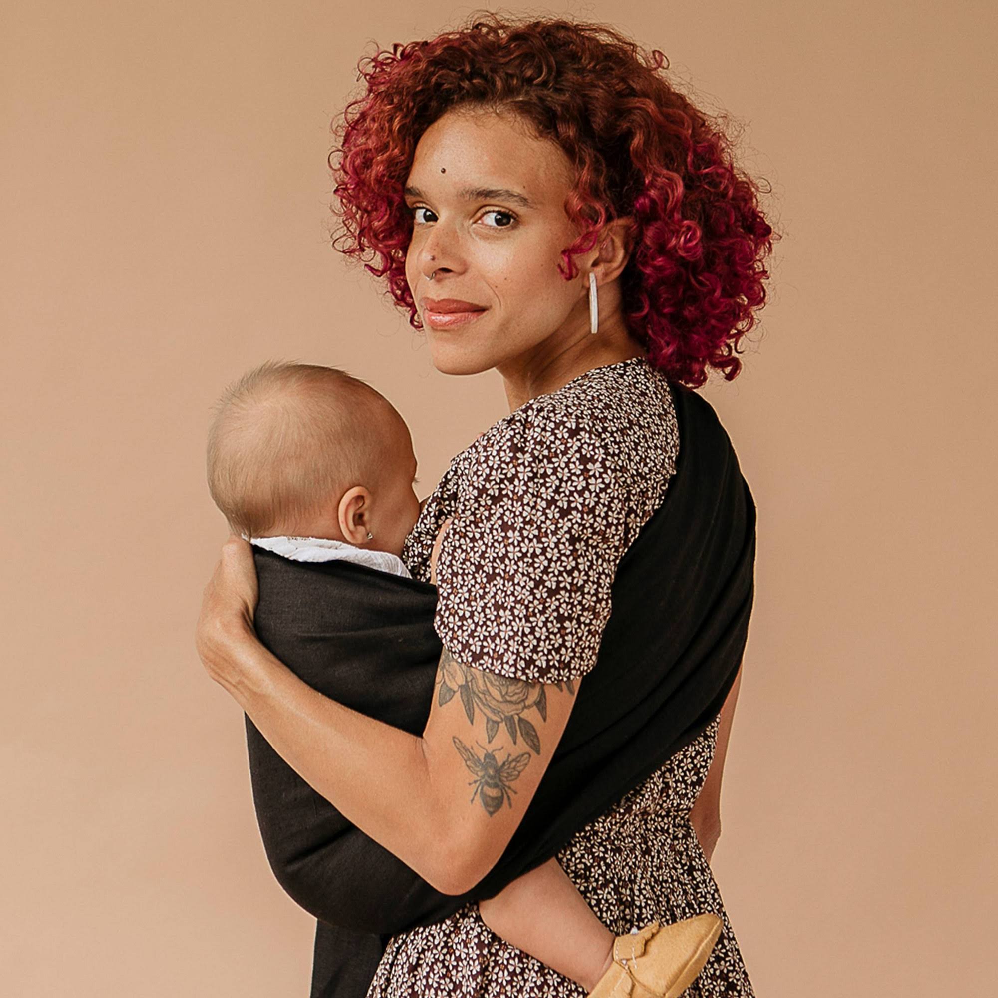 Ring Sling Baby Carrier 100% Belgian Linen Solid Color W99136