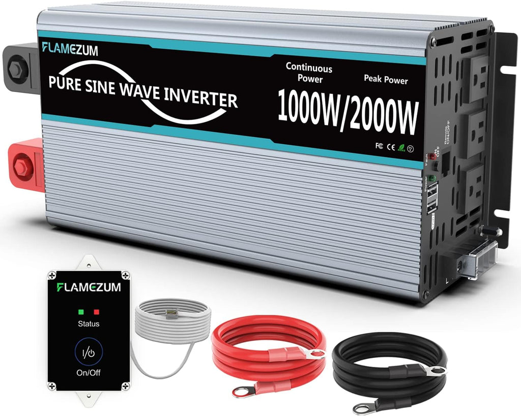 1500 Watt 12V DC to 110V AC Power Inverter with 2 USB Ports, Pack of 2 S492