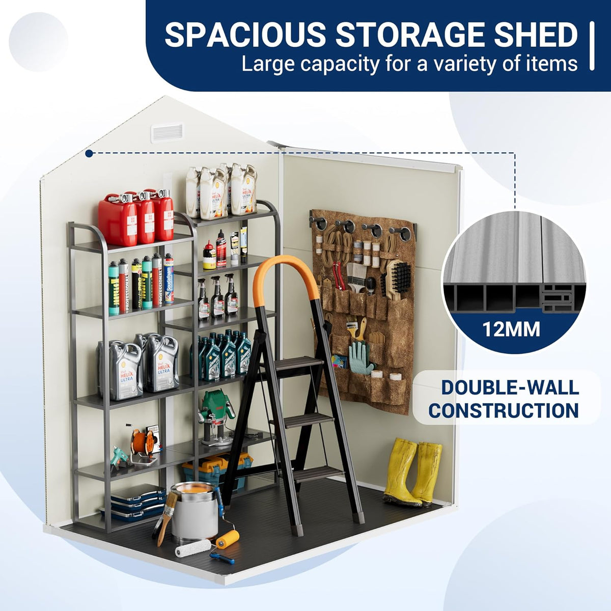 6x4.5 FT Resin Storage Shed with Floor and Lockable Door E232