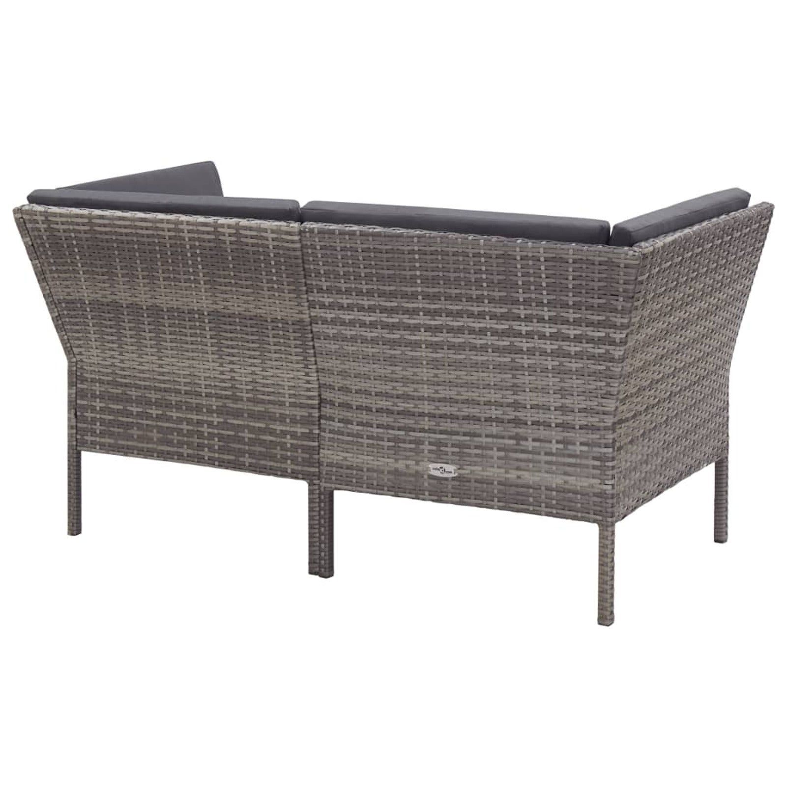 6 Piece Outdoor Conversation Set Gray Poly Rattan Patio Sectional Set V483