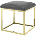 Gold Gray Velvet Accent Chair Ottoman Q7813