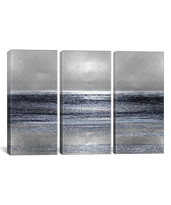Silver Seascape Canvases B583