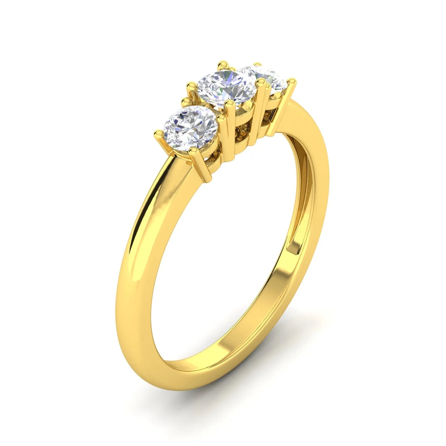 10k Yellow Gold Three Stone Diamond Ring X334
