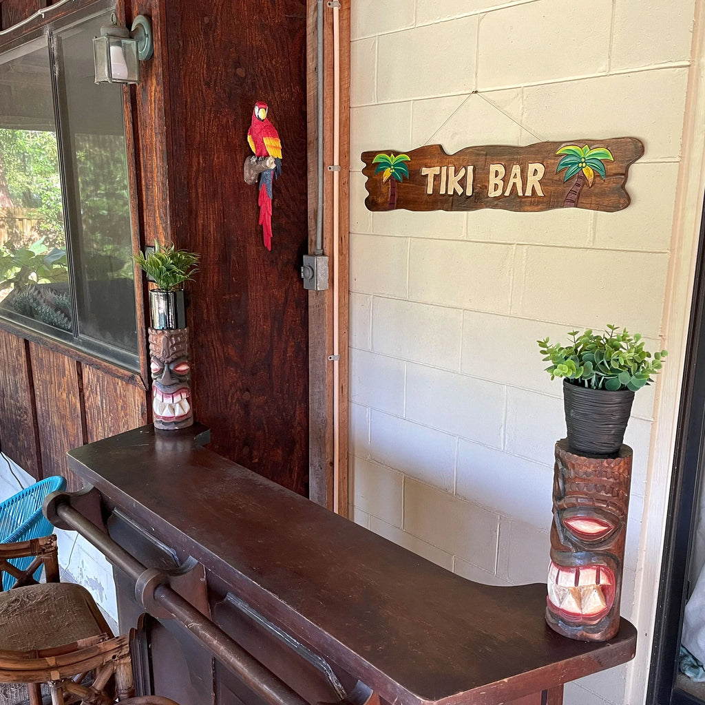 39 inch Hand Carved Tiki Bar Sign Wall Decor F6311
