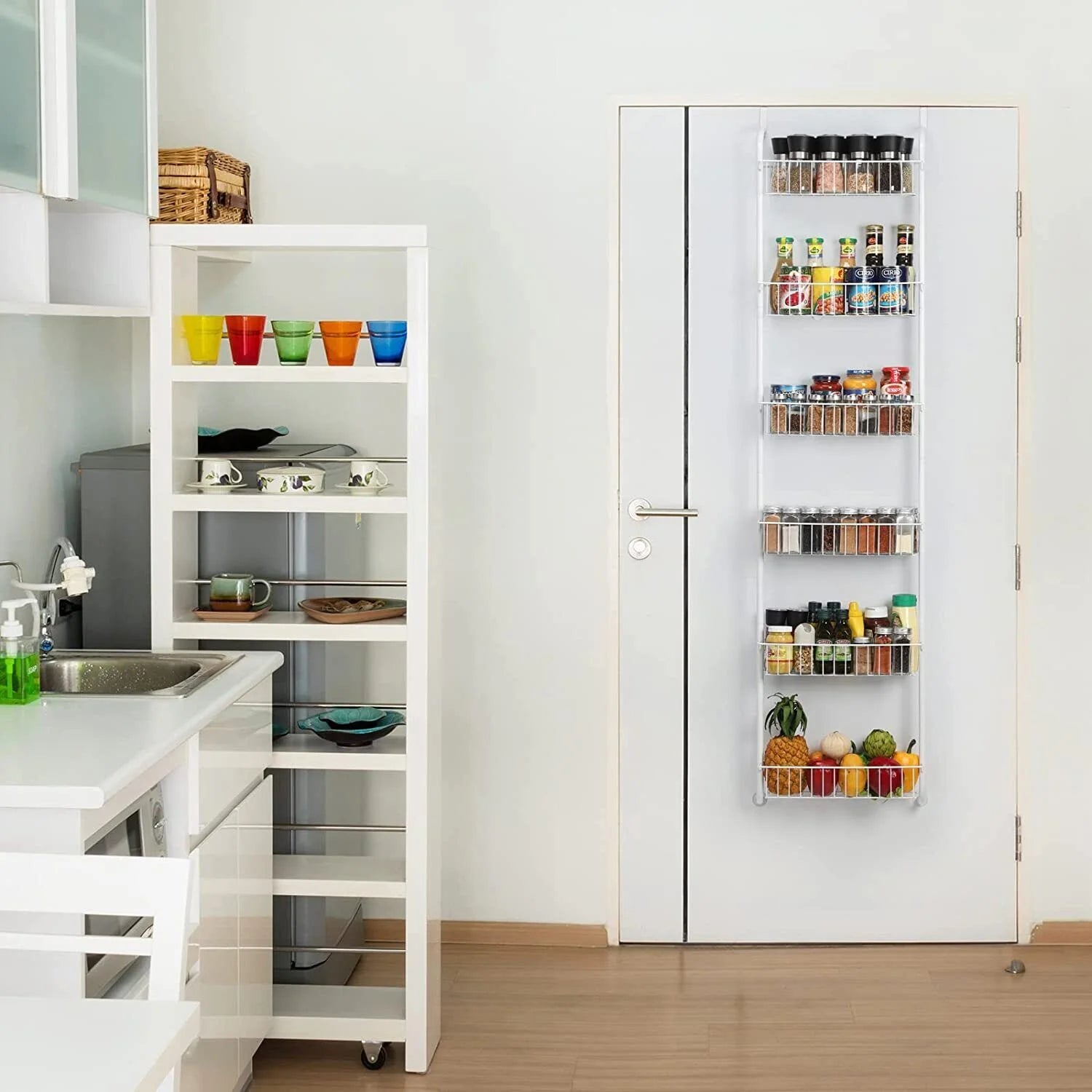 6-Tier Over The Door Pantry Organizer Rack Heavy-Duty Hanging Shelf G558