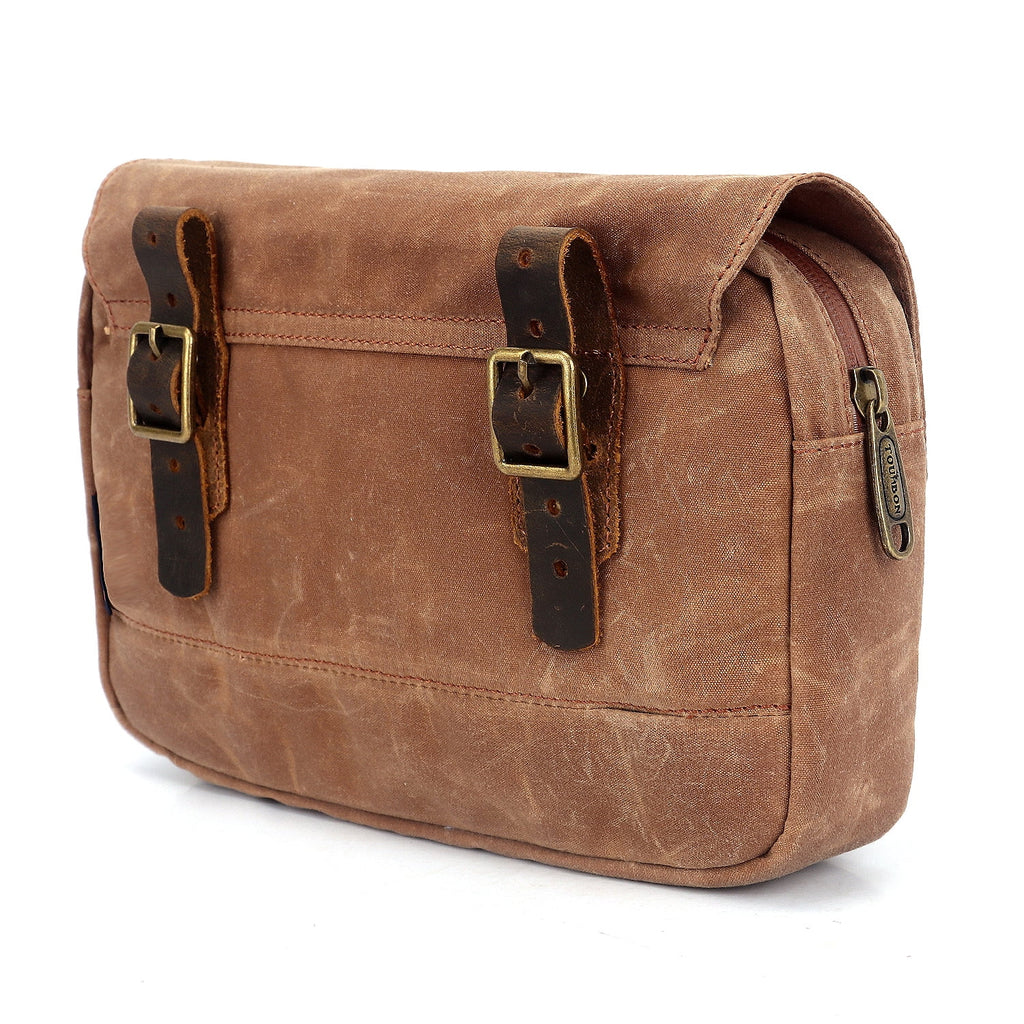 Brown Waxed Canvas Bicycle Pouch Bag W819