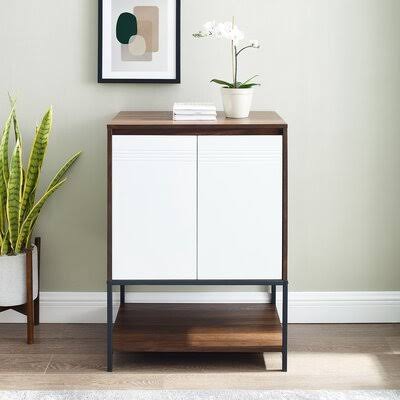 2 Door Accent Cabinet Dark Walnut/White C5409