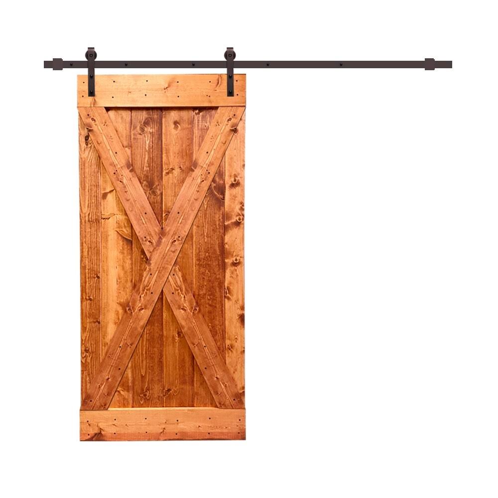 36 in. x 84 in. Espresso Stained Wood Interior Sliding Barn Door with Hardware Kit S780904