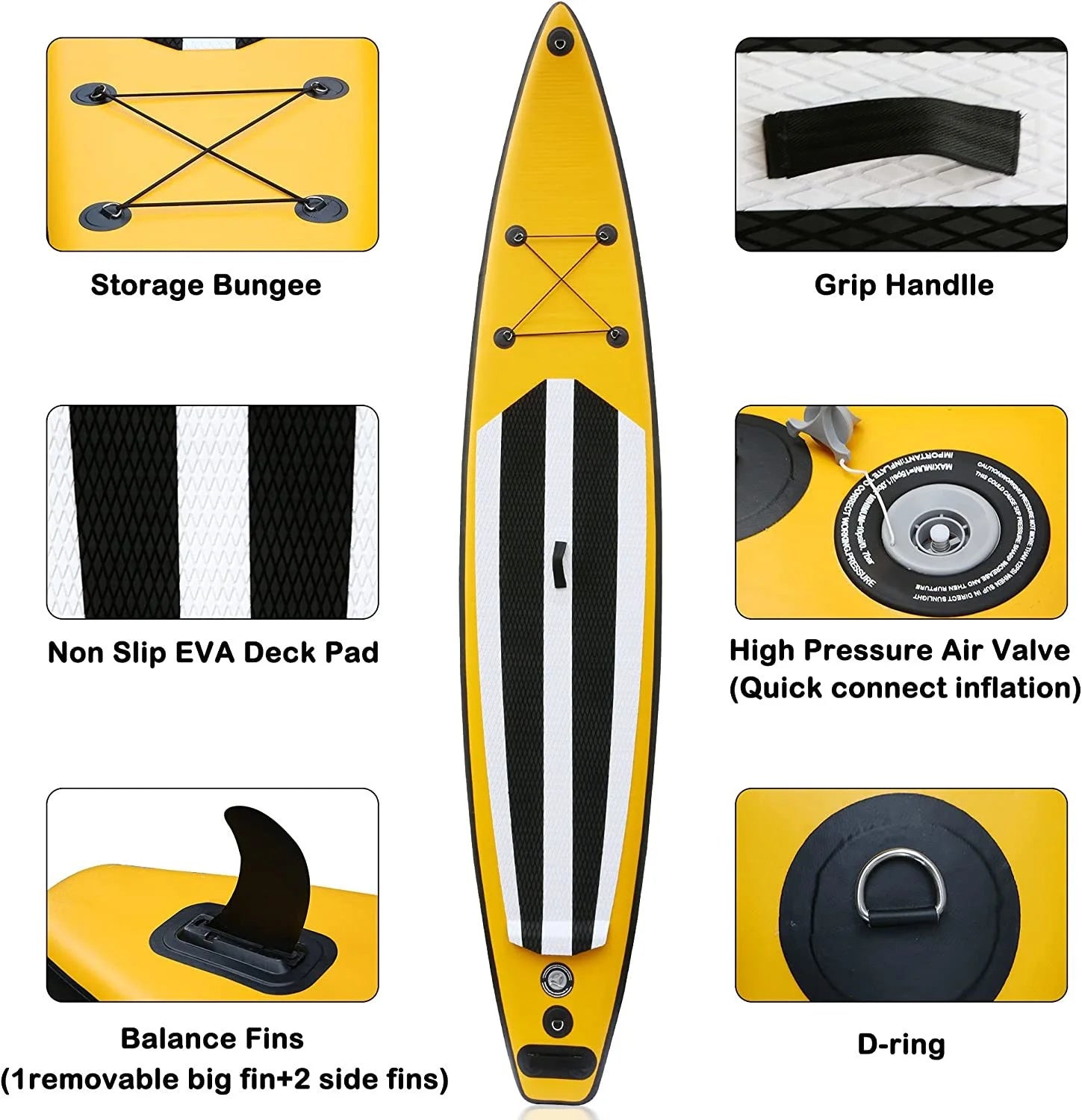 Inflatable Paddle Board with Carry Bag and Fin D978381