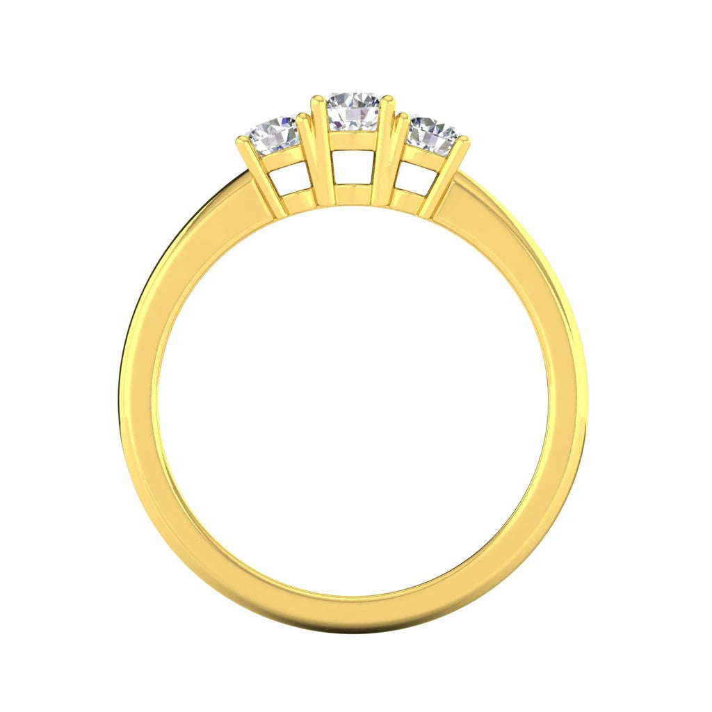 10k Yellow Gold Three Stone Diamond Ring X334