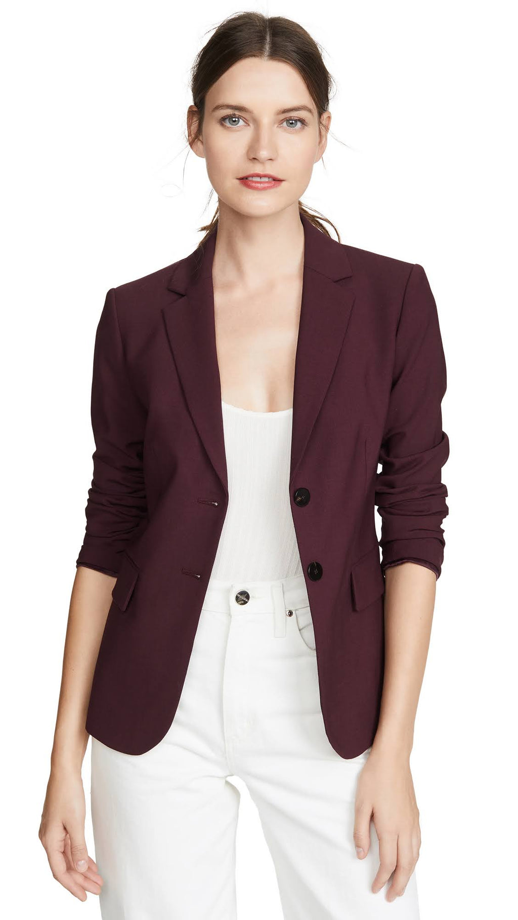 Red Stretch Wool Blazer T3612