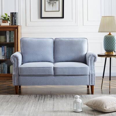 Light Gray Fabric Loveseat P772
