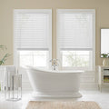 Faux Wood Cordless Shade in White Z2245