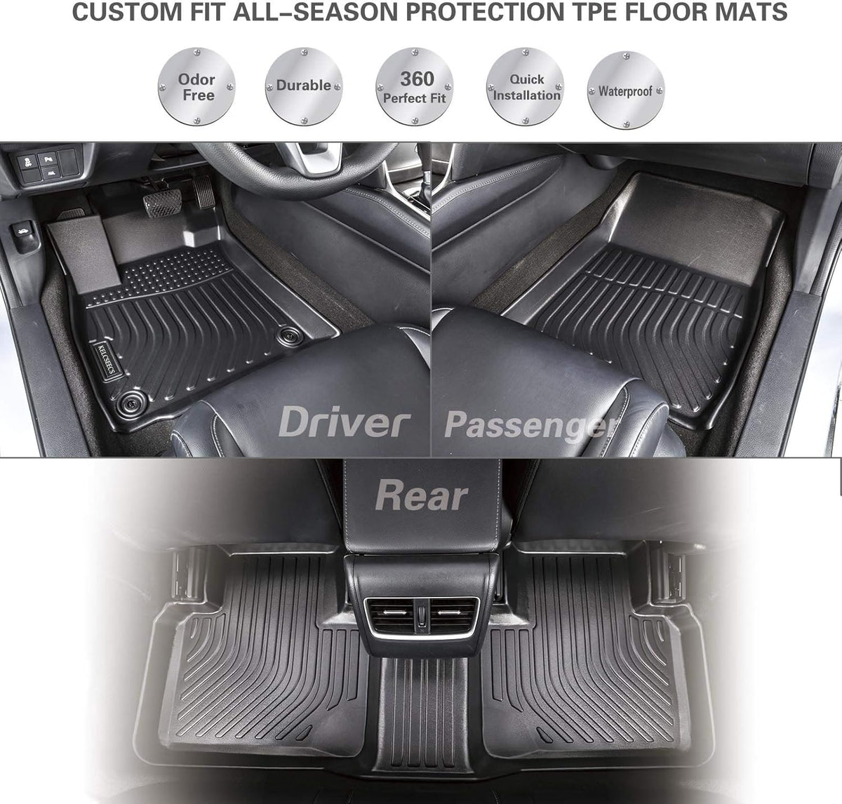 Custom Fit Car Floor Mat Front & Rear 2 Row Full Liner S203519