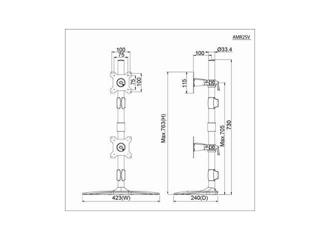 Dual Monitor Vertical Stand Mount Z6265