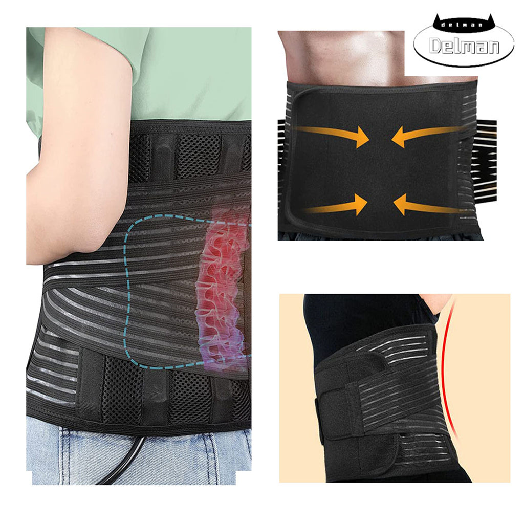 Plus Size Back Brace with Adjustable Inflatable Pad Lumbar Support Belt A805