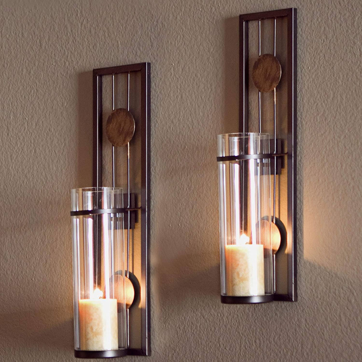2 Piece Metal Candle Sconce Set K220337