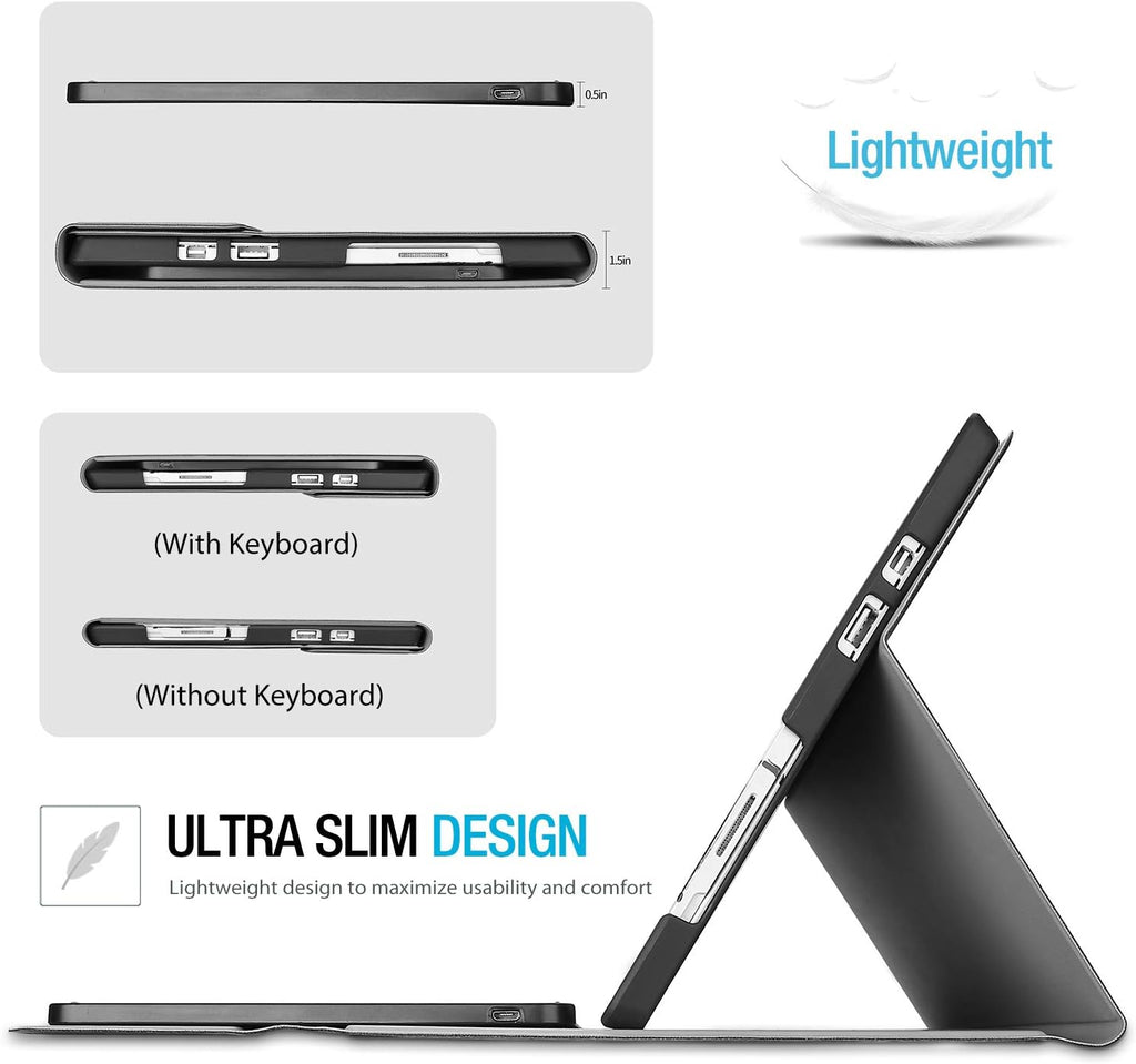 Keyboard Case with Wireless Keyboard for Tablet, Black Pack of 2 U962