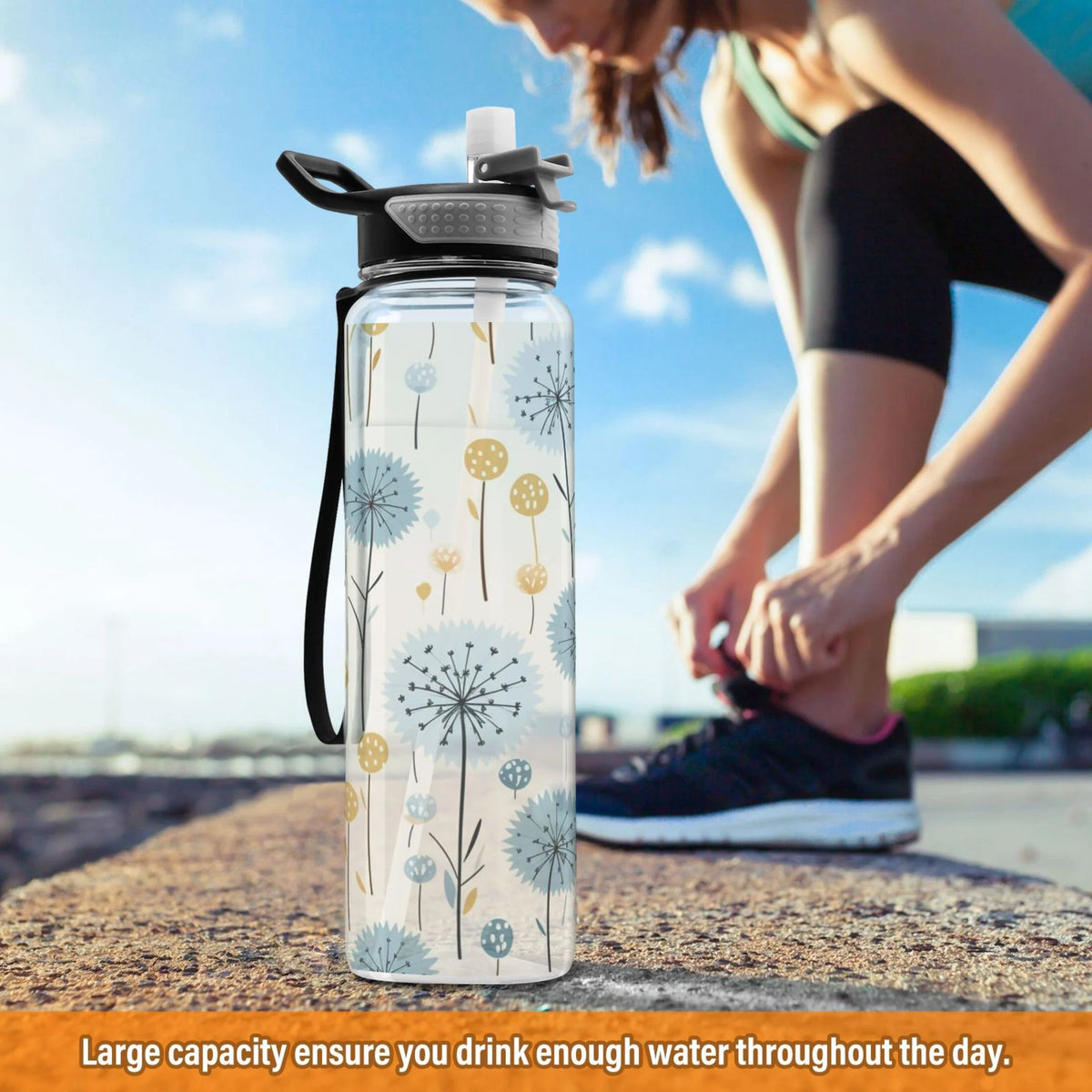 32oz Leakproof Tritan Water Bottle with Straw U5845