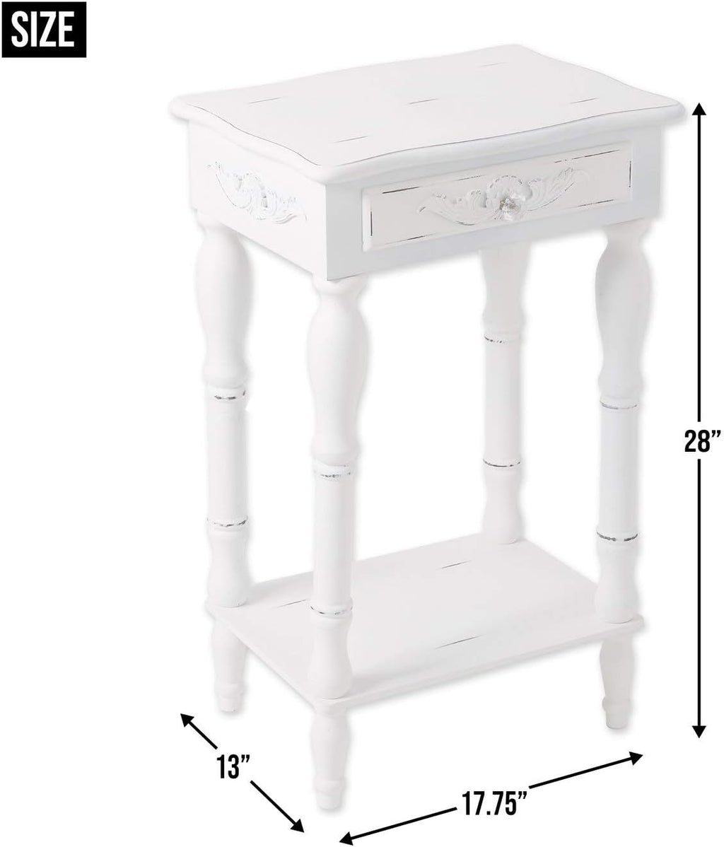 Set of 2 Carved Wood Nightstands D351673
