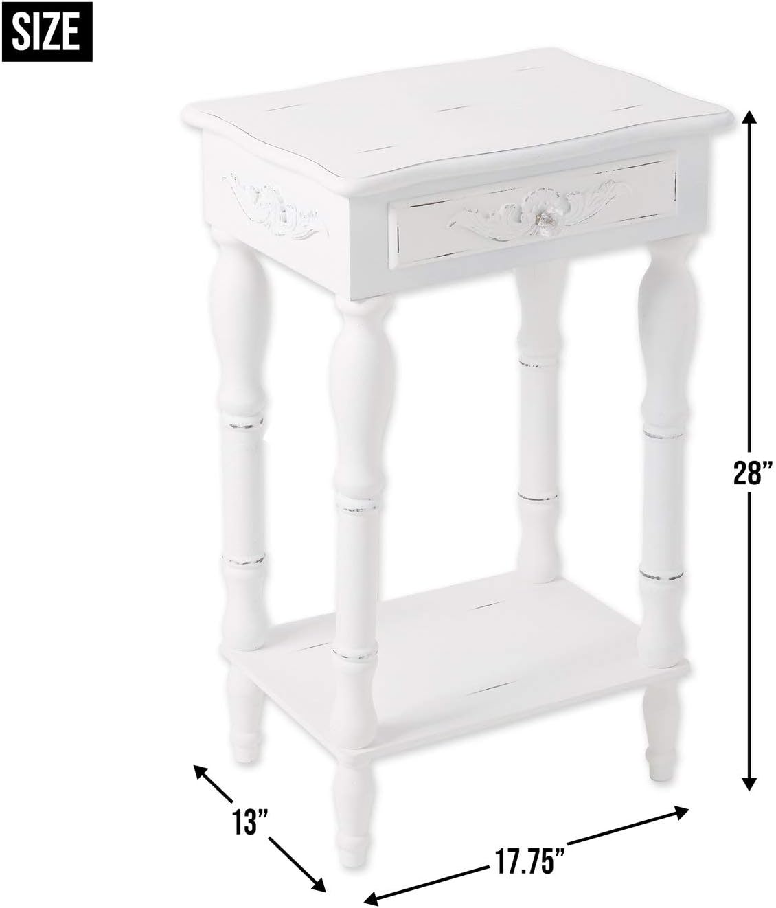 Set of 2 Carved Wood Nightstands D351673