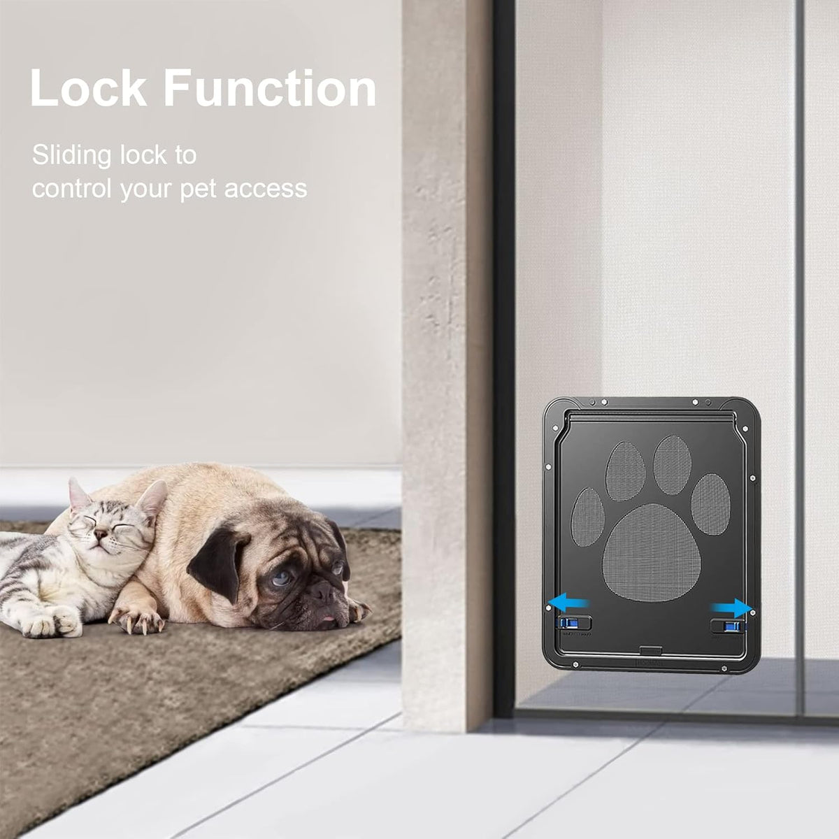 Lockable Magnetic Flap Pet Screen Door, Pack of 2 W19728