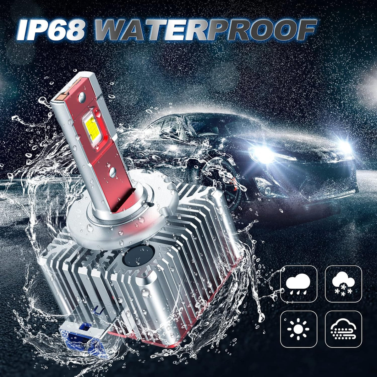 D8S LED Headlight Bulbs 100W 6000K Super White 12000LM Canbus Ready C5906